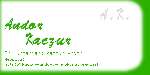 andor kaczur business card